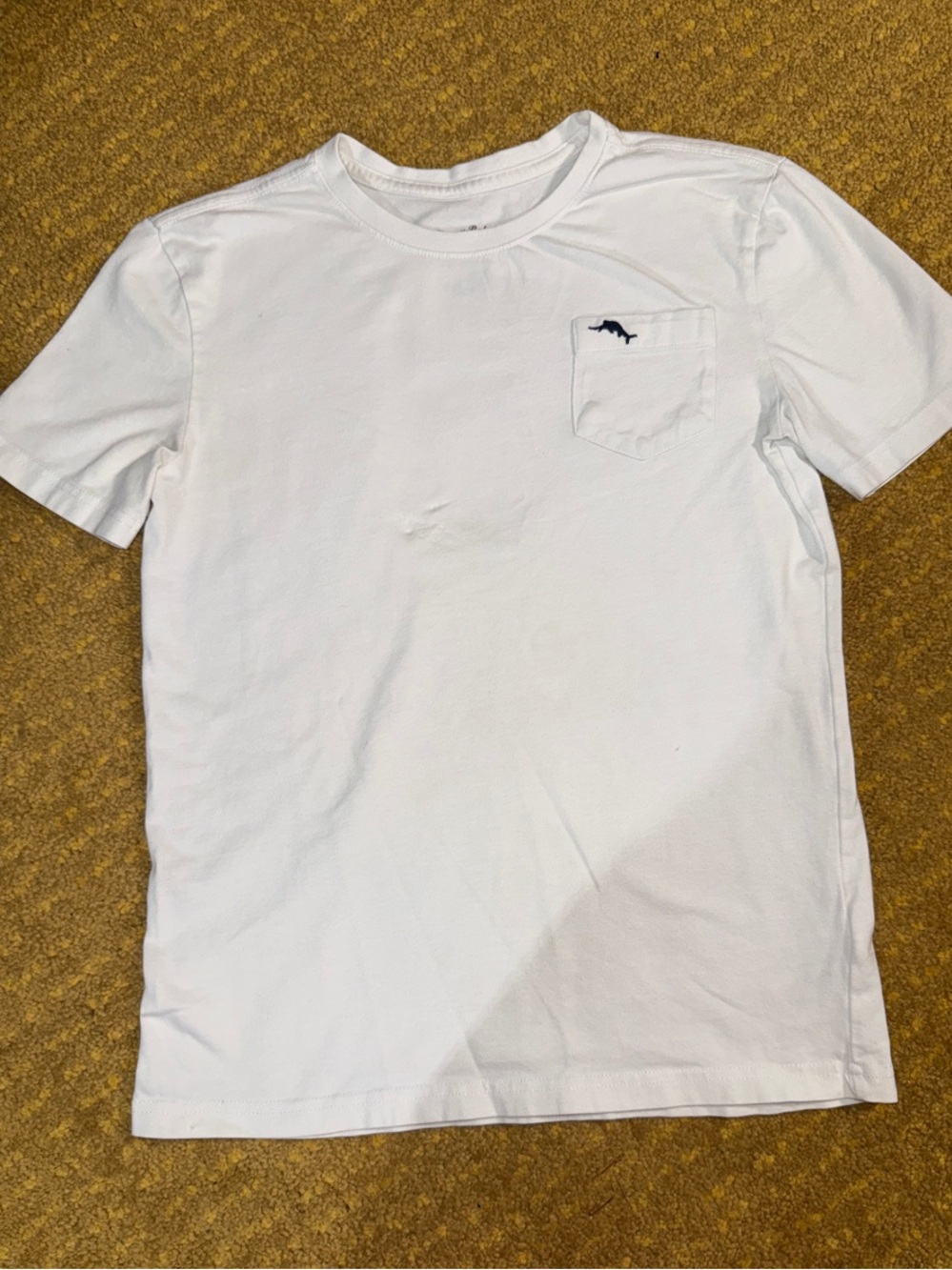 Tommy Bahama White Kids Pocket Tee with Navy Fish